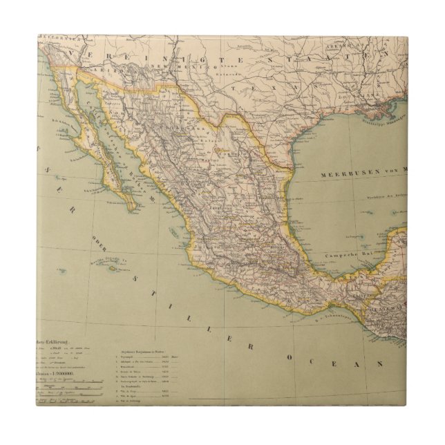 Carreau Carte du Mexique (Devant)