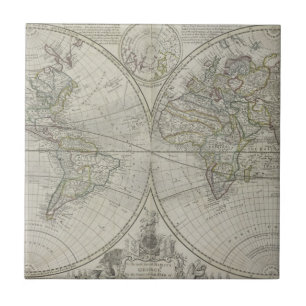 Carreau Carte du monde 1736