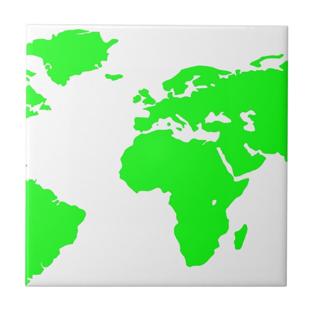 Carreau Carte du monde blanc vert (Devant)