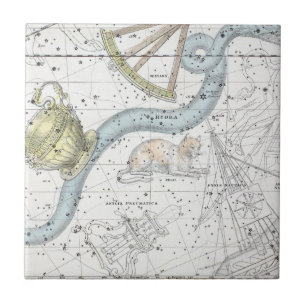 Carreau Carte du plat XXVI de constellations