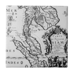 Carreau Carte du royaume du Siam