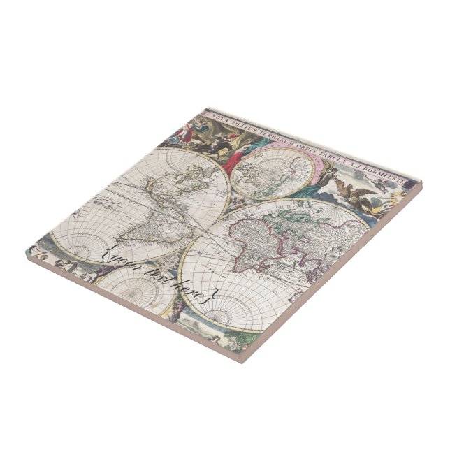 Carreau Carte historique - Nova Totius Terrarum Orbis Tabu (Côté)