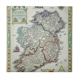 Carreau Carte Irlande - Carte historique irlandaise Eire E