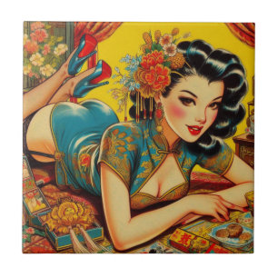 Carreau Carte japonaise vintage