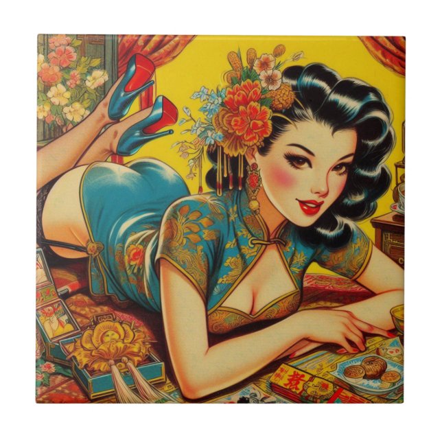 Carreau Carte japonaise vintage (Devant)