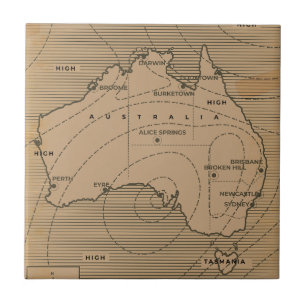 Carreau Carte météo vintage de l'Australie