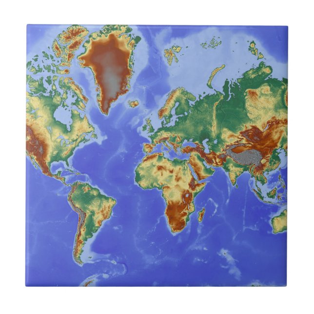 Carreau Carte mondiale géographique internationale (Devant)