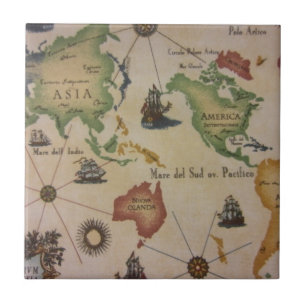 Carreau Carte mondiale Pacifique