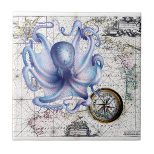 Carreau Carte Nautica de poulpe