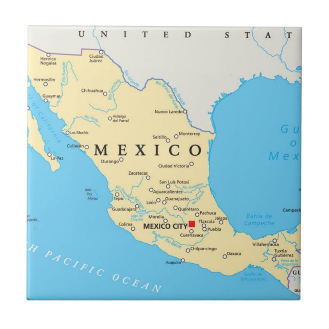 Carreau Carte politique du Mexique (Devant)