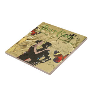 Carreau Carte postale Paris Tango vintage