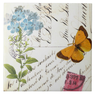 Carreau Carte postale vintage et florale...carrelage