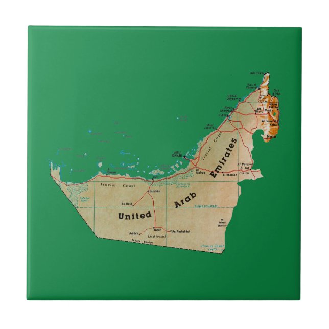 Carreau Cartes de cartes des Émirats arabes unis (Devant)