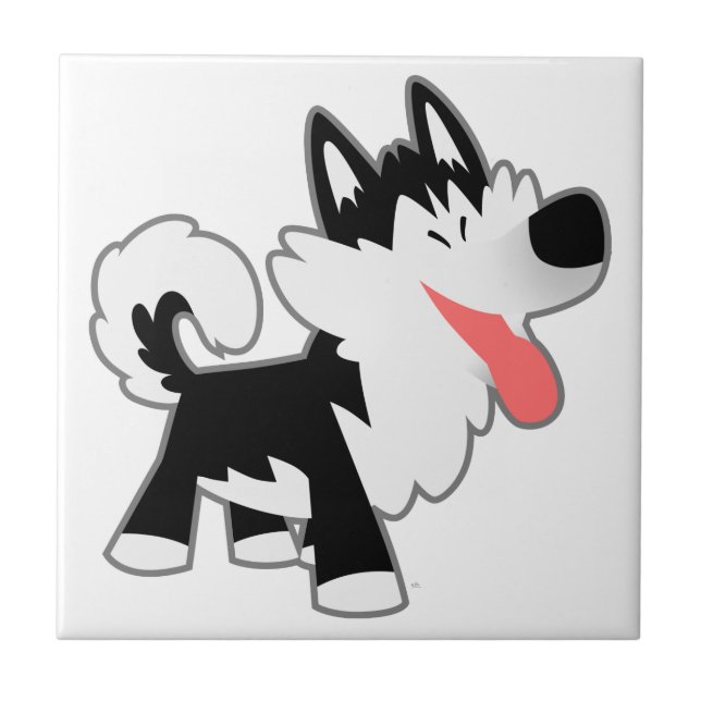 Carreau Carton mignon Sibérien Husky Carrelage (Devant)