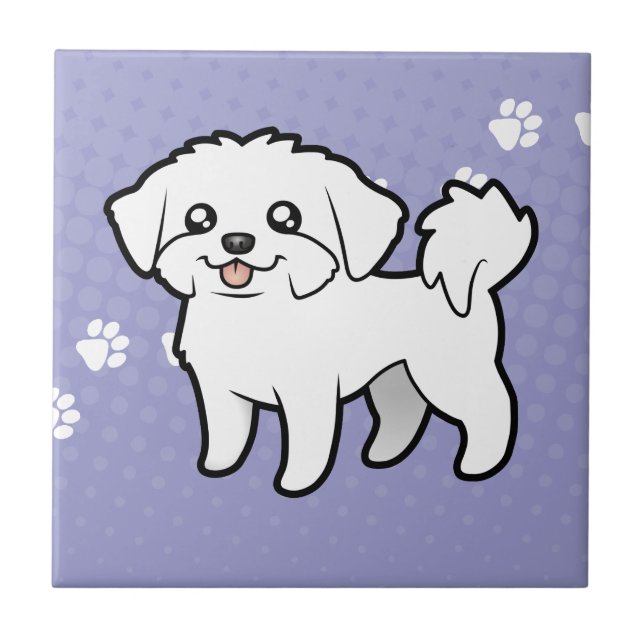 Carreau Cartoon maltais (coupure de chiot) (Devant)