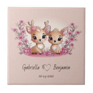 Carreau Cartoon mignon Bambi Les amoureux Coeur Saint-Vale