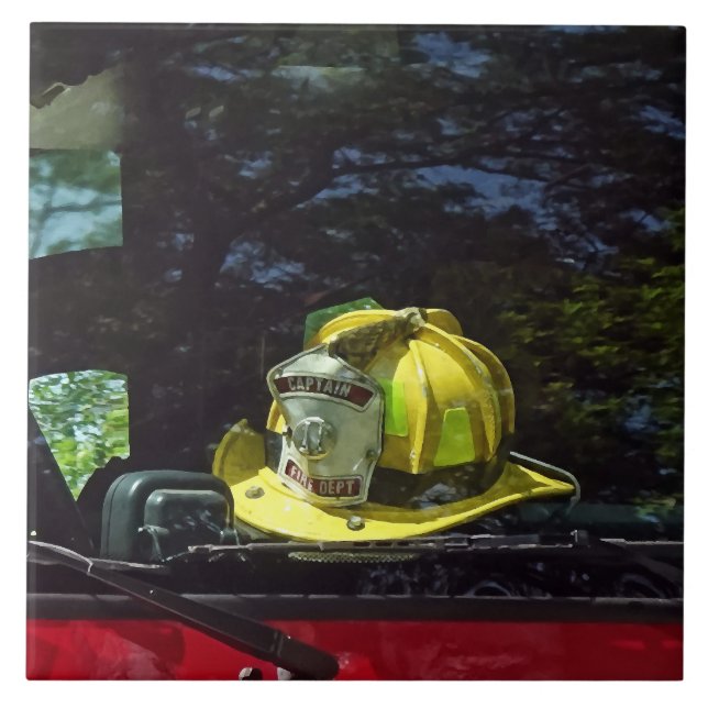 Carreau Casque du capitaine du feu jaune (Devant)