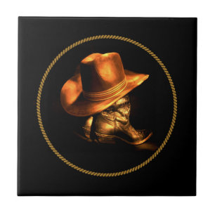 CARREAU CASQUETTE DE COWBOY & BOOTS      