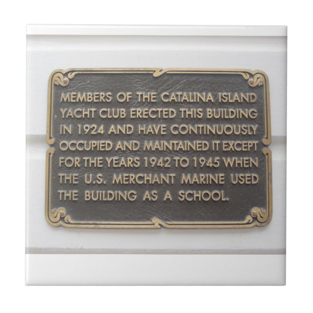 CARREAU CATALINA ISLAND CERAMIC TILE YACH CLUB 1924 (Devant)