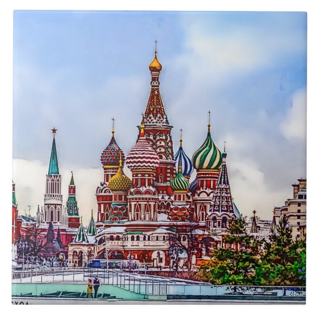 Carreau Cathédrale Saint-Basile. Moscou, Russie. (Devant)
