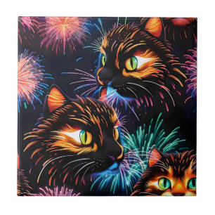 Carreau Cats Fireworks