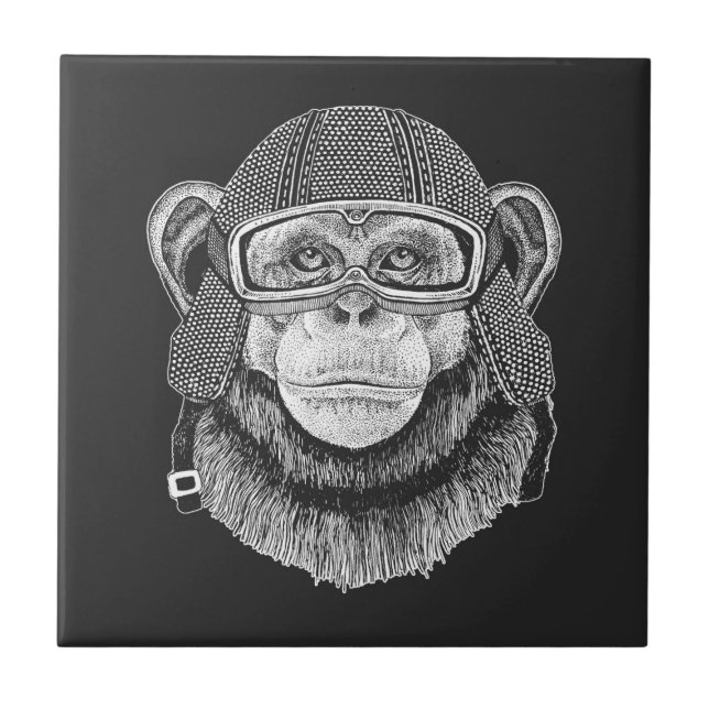 Carreau Cavalier de moto de chimpanzé (Devant)