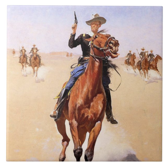 Carreau Cavalier des Plaines (Cavalier de cheval Cowboy) (Devant)