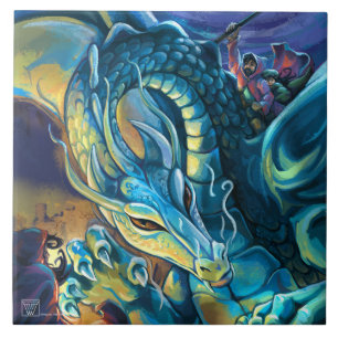 Carreau Cavalier et sorcier de dragon