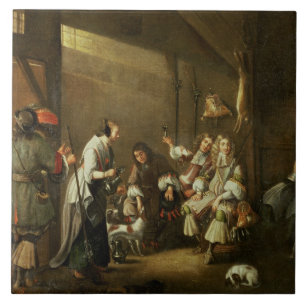 Carreau Cavaliers et compagnons faisant la bringue dans