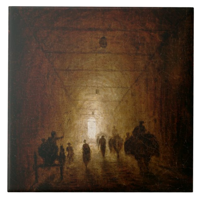 Carreau Cavaliers et piétons passant par un P arqué (Devant)