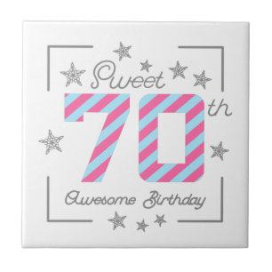 Carreau Celebrating Sweet 70th Awesome Birthday