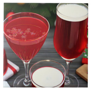 Carreau Célébration des boissons rouges cerises