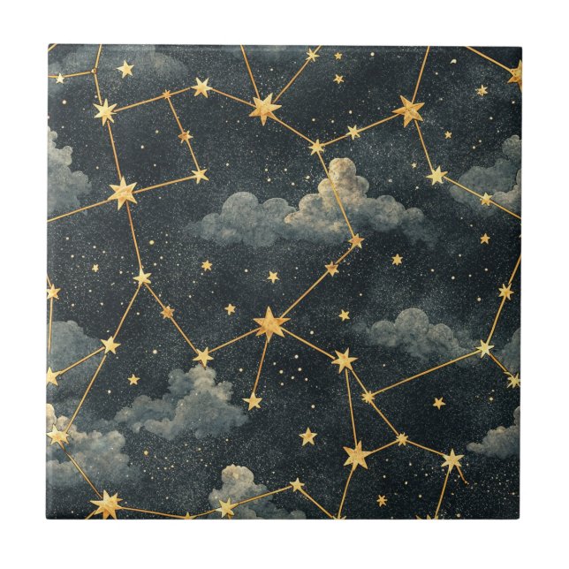 Carreau Celestial Constellation Star Pattern (1) (Devant)