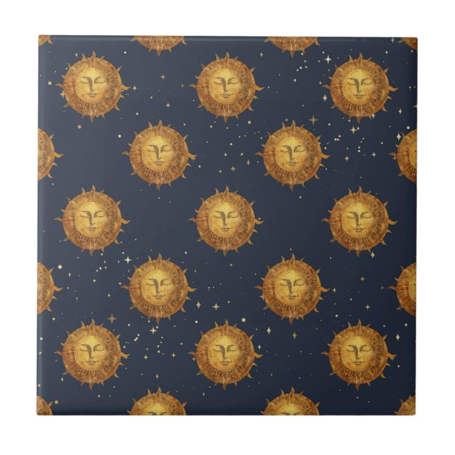 Carreau Celestial Sun Gold Pattern (1) (Devant)
