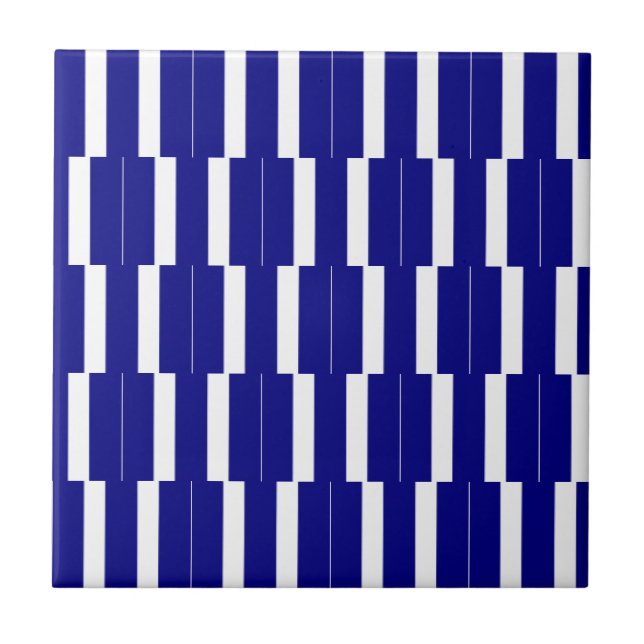 Carreau Ceramic Tile Blue & White Stripe (Devant)