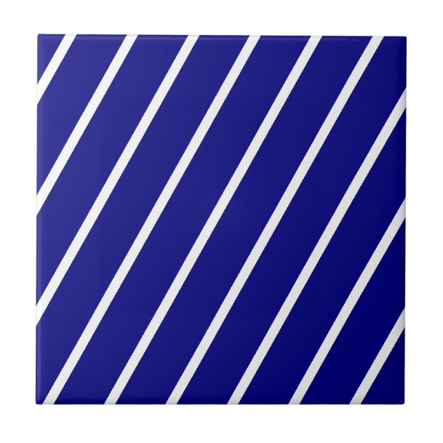 Carreau Ceramic Tile Blue & White Stripe (Devant)