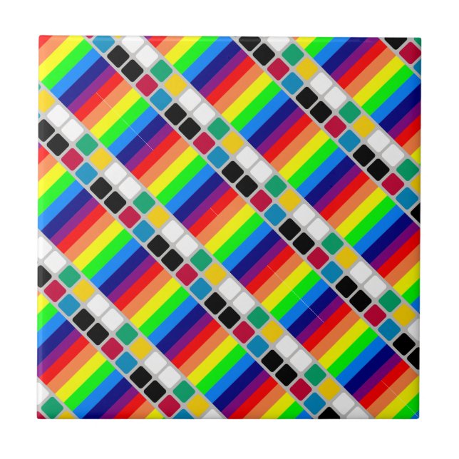 Carreau Ceramic Tile Colorful Colors Square  (Devant)