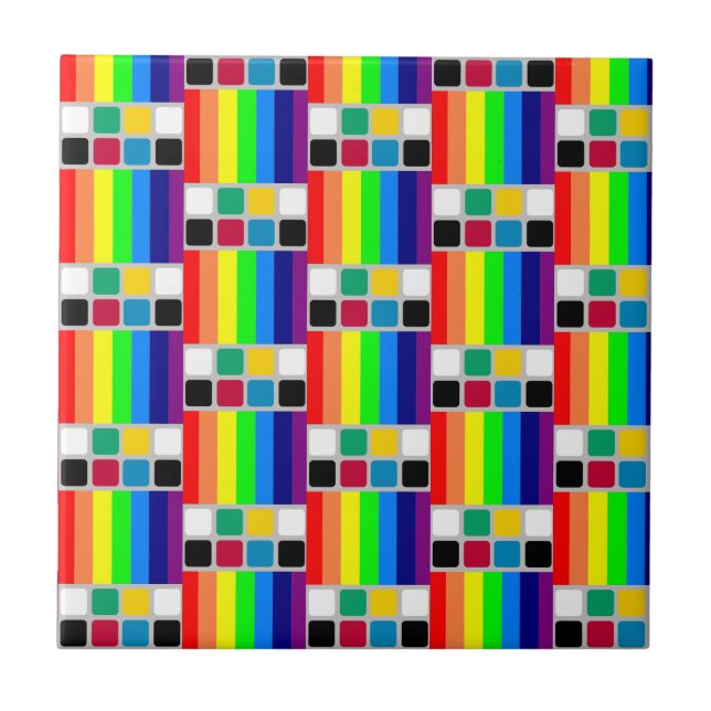 Carreau Ceramic Tile Colorful Colors Square  (Devant)