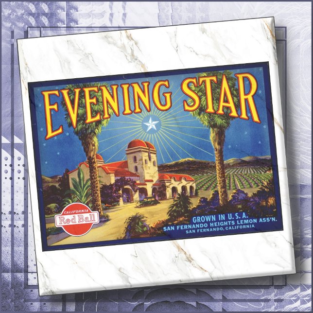 Carreau CERAMIC TILE - ''Evening Star'' - Crate Label (Créateur téléchargé)