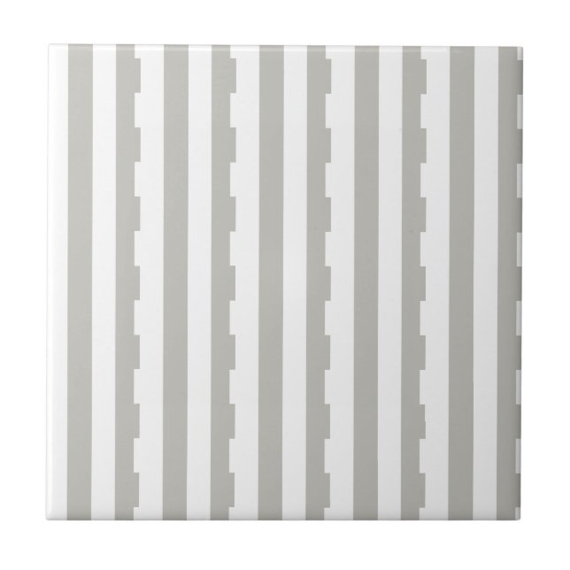 Carreau Ceramic Tile Grey & White Stripe  (Devant)