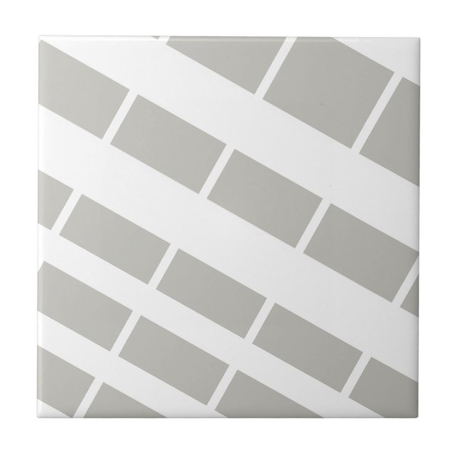 Carreau Ceramic Tile Grey & White Stripe (Devant)