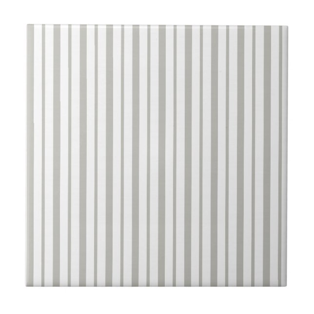 Carreau Ceramic Tile Grey & White Stripe Square (Devant)