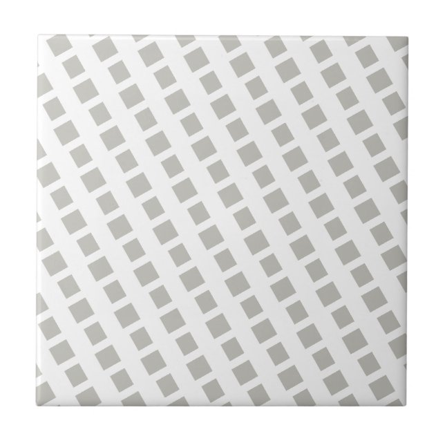 Carreau Ceramic Tile Grey & White Stripe Square (Devant)