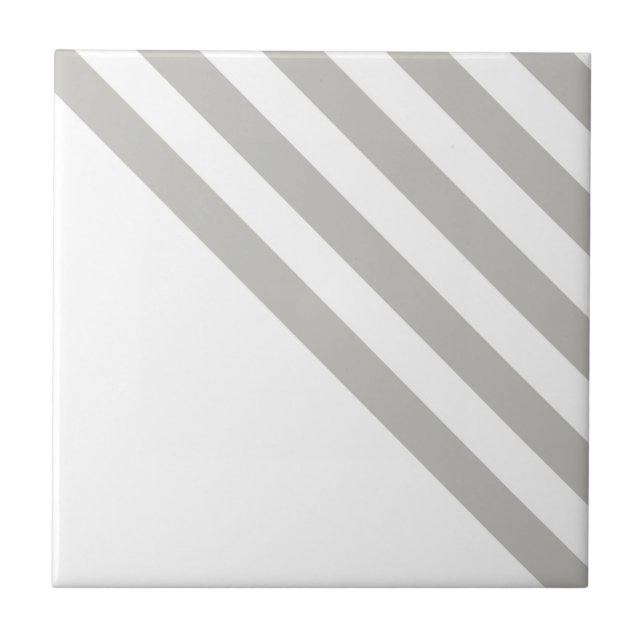 Carreau Ceramic Tile Grey & White Stripe Square (Devant)