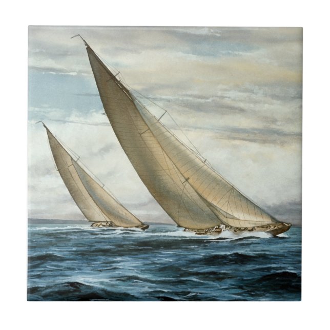 Carreau Ceramic Tile Nautical Coasters (Devant)