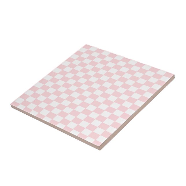 Carreau Ceramic Tile Pink & White Square (Côté)