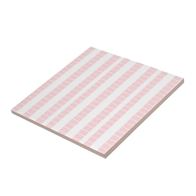 Carreau Ceramic Tile Pink & White Stripe (Côté)