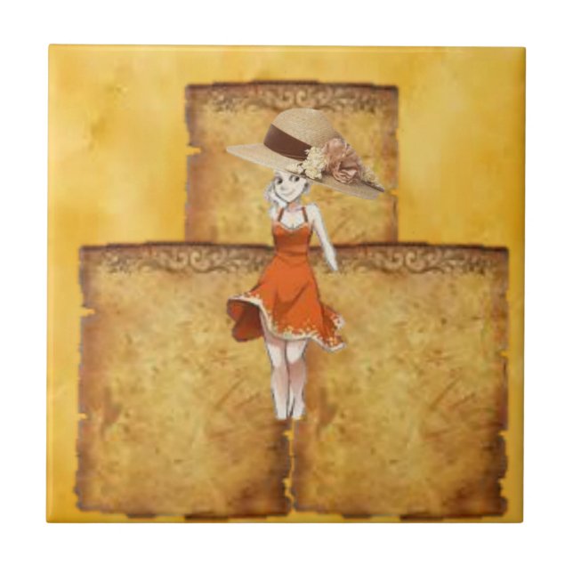 Carreau Ceramic Tile Rustic Lady (Devant)