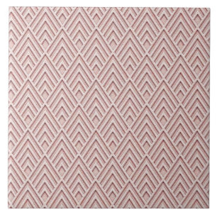 Carreau Céramique à motifs Art déco rose émaillé