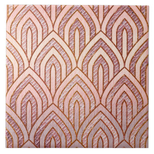 Carreau Céramique Art déco rose deux tons